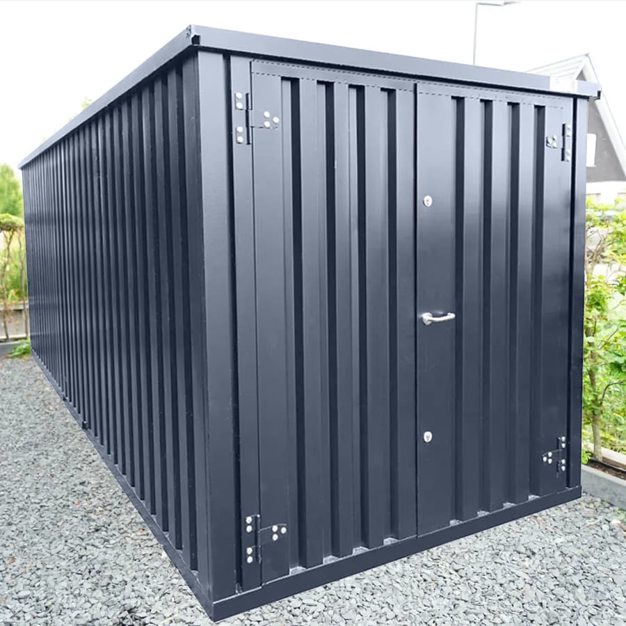 Faltbarer Container 6×2 m Anthrazit LC – Modularer Lagercontainer RAL 7016 mit Selbstmontage