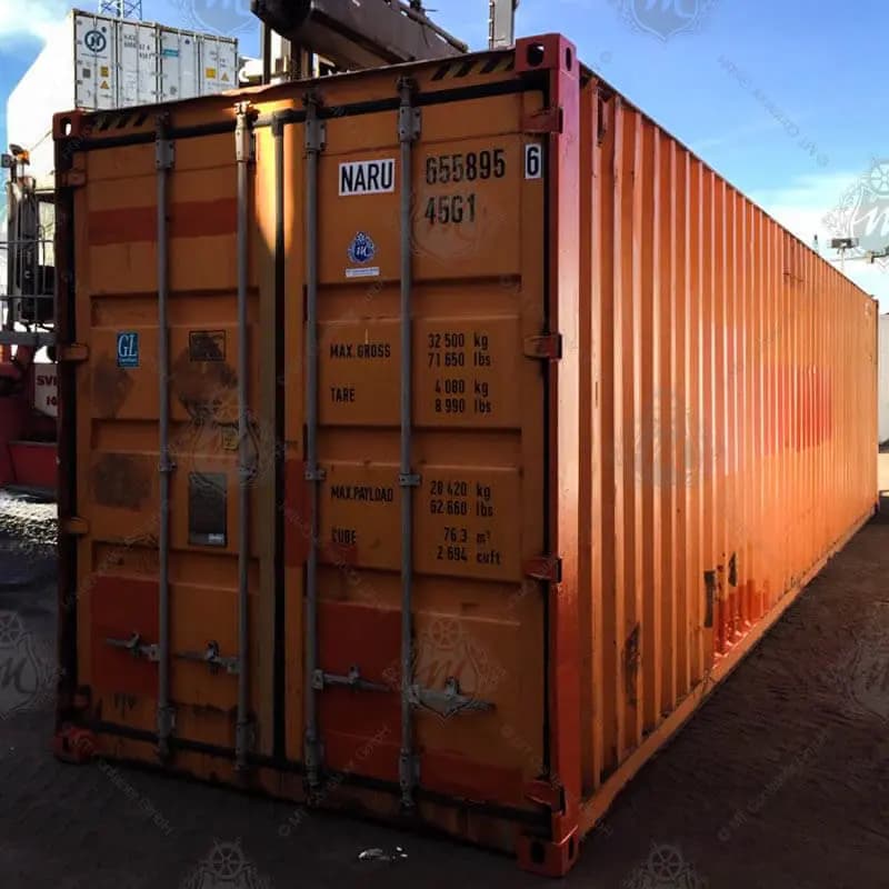 40-Fuß-High-Cube-Container – 76,4 m³, CSC-zertifiziert, exportbereit, 25 Paletten, ab Hamburg