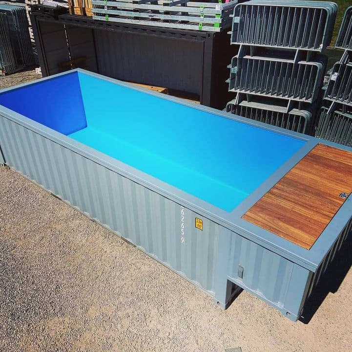 20 Fuß Container Pool 6 m mit verstärkter Poolfolie – Stahl Container Swimmingpool 4,30 × 2,30 × 1,60 m