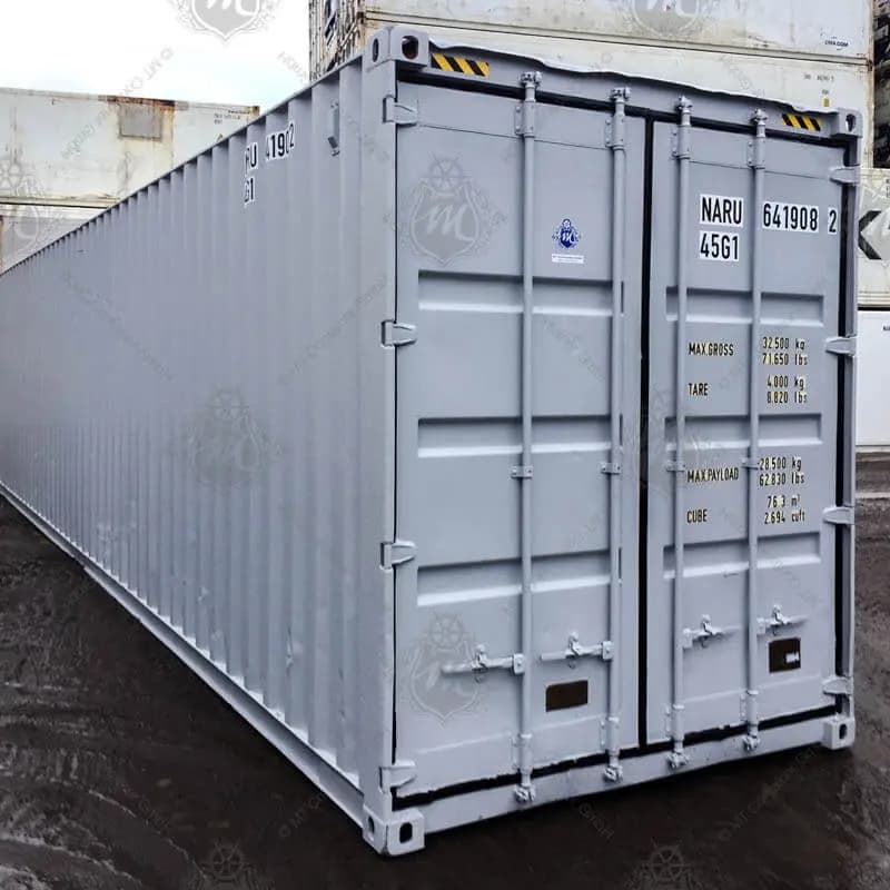 Gebrauchter 40-Fuß-High-Cube-Container, 76,4 m³, 28,6 t Zuladung, gültige CSC-Plakette, 25 Paletten, ab Hamburg