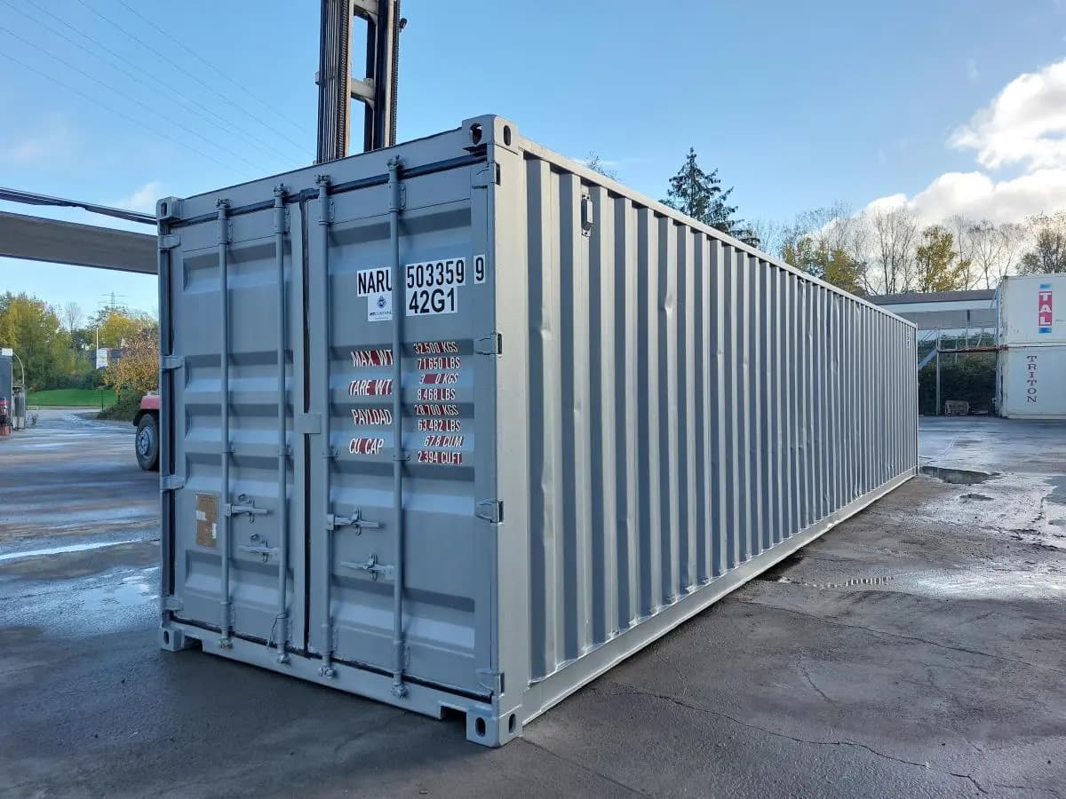 Gebrauchter 40-Fuß-Lagercontainer, 67,7 m³, 26,7 t Zuladung, ISO-zertifiziert, ideal für Lager, ab Hamburg lieferbar
