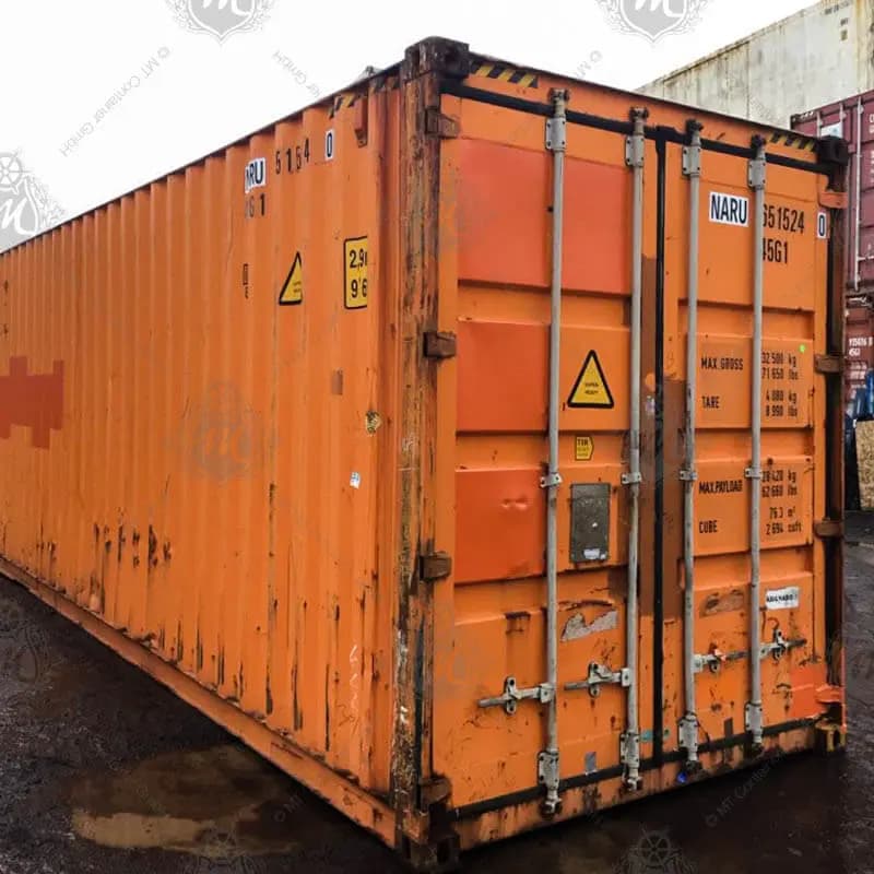 40-Fuß-High-Cube-Container – 76,4 m³, CSC-geprüft, exportbereit, 25 Paletten, flexibel & günstig, ab Hamburg