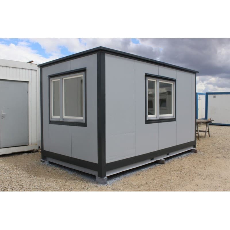Bürocontainer 4,5 × 2,5 m, grau, kompl. Elektro, sofort lieferbar, inkl. HDS-Transport