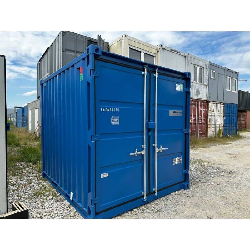 10-Fuß-Seecontainer DV, 2,43×2,98×2,54 m, 825 kg, RAL 5010, funktional, robust, bestellbar