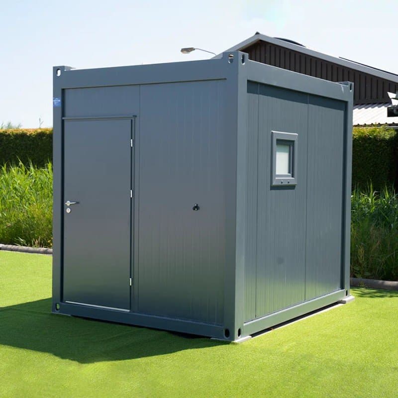 Modulare Sanitärcontainer 2,98 × 2,43 m, Stahlrahmen, CE-zertifiziert, anthrazit