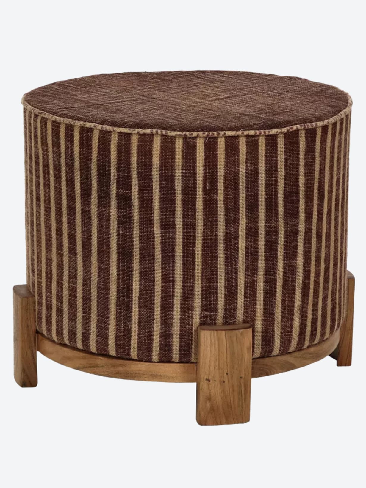 Pouf en bois d'acacia, Brindisi Marron foncé  - POMAX 