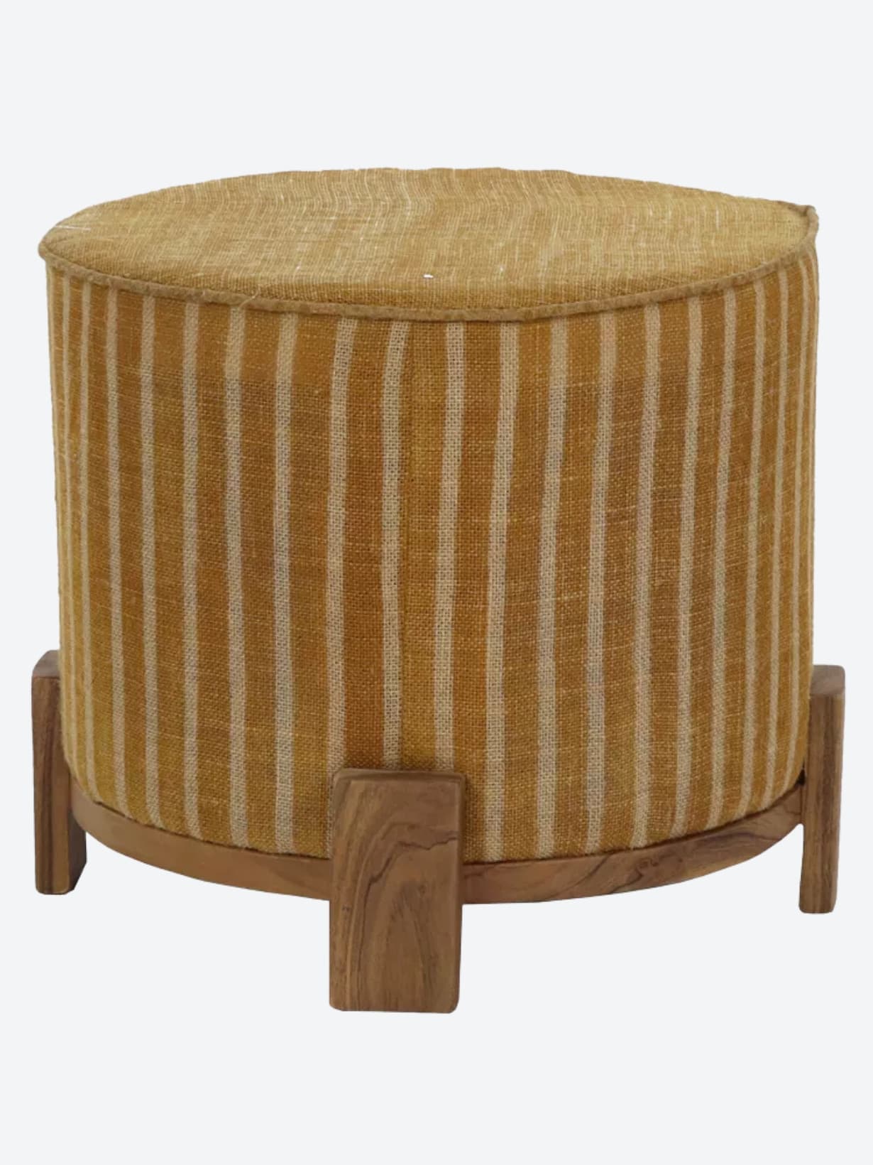 Pouf en bois d'acacia, Brindisi Ocre  - POMAX 