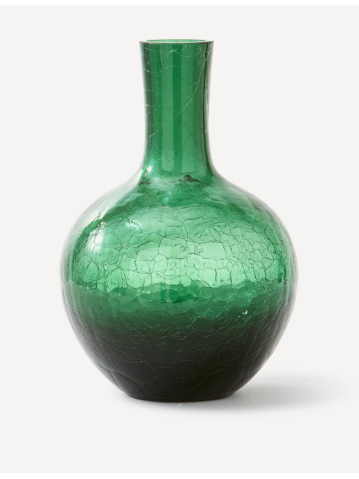 Vase en verre effet craquelé, Ball Body L Vert  - Pols Potten 