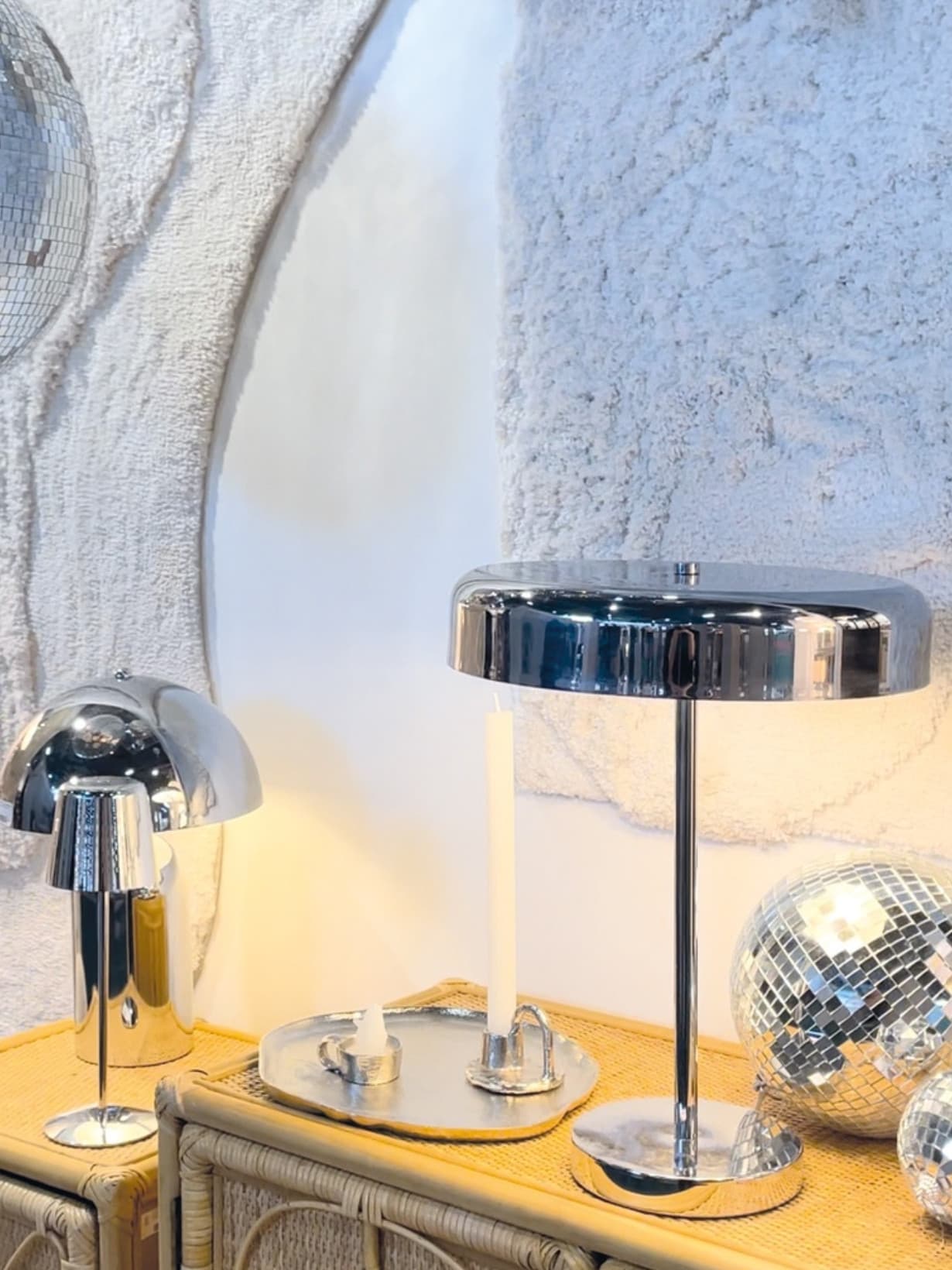 Lampe en métal chromé, Lucas   - Opjet 