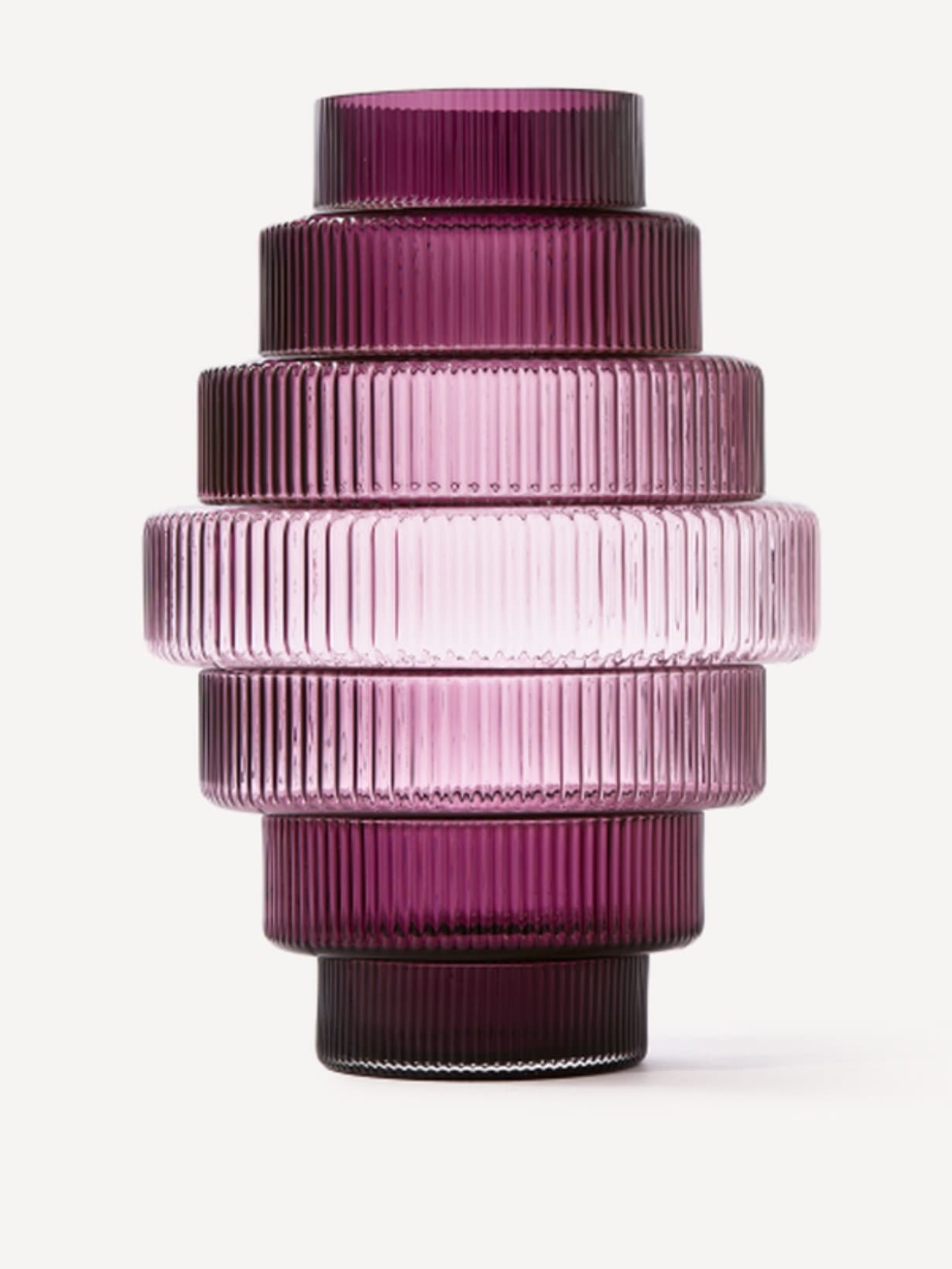 Vase en verre soufflé, Steps L Violet  - Pols Potten 