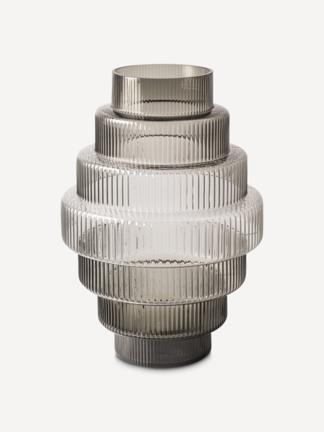 Vase en verre soufflé, Steps S Gris  - Pols Potten 