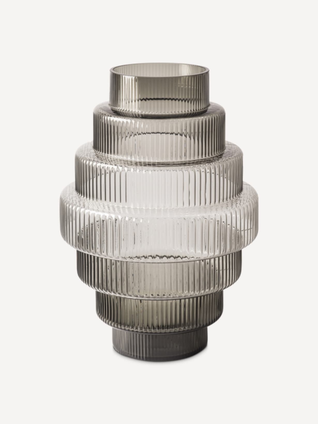 Vase en verre soufflé, Steps L Gris  - Pols Potten 