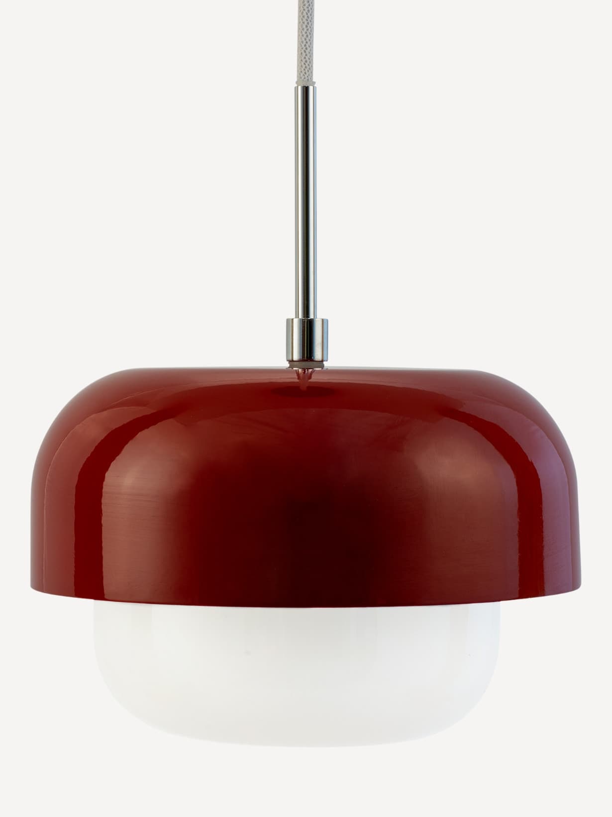 Suspension en verre et métal, Haipot Bordeaux  - DYBERG 