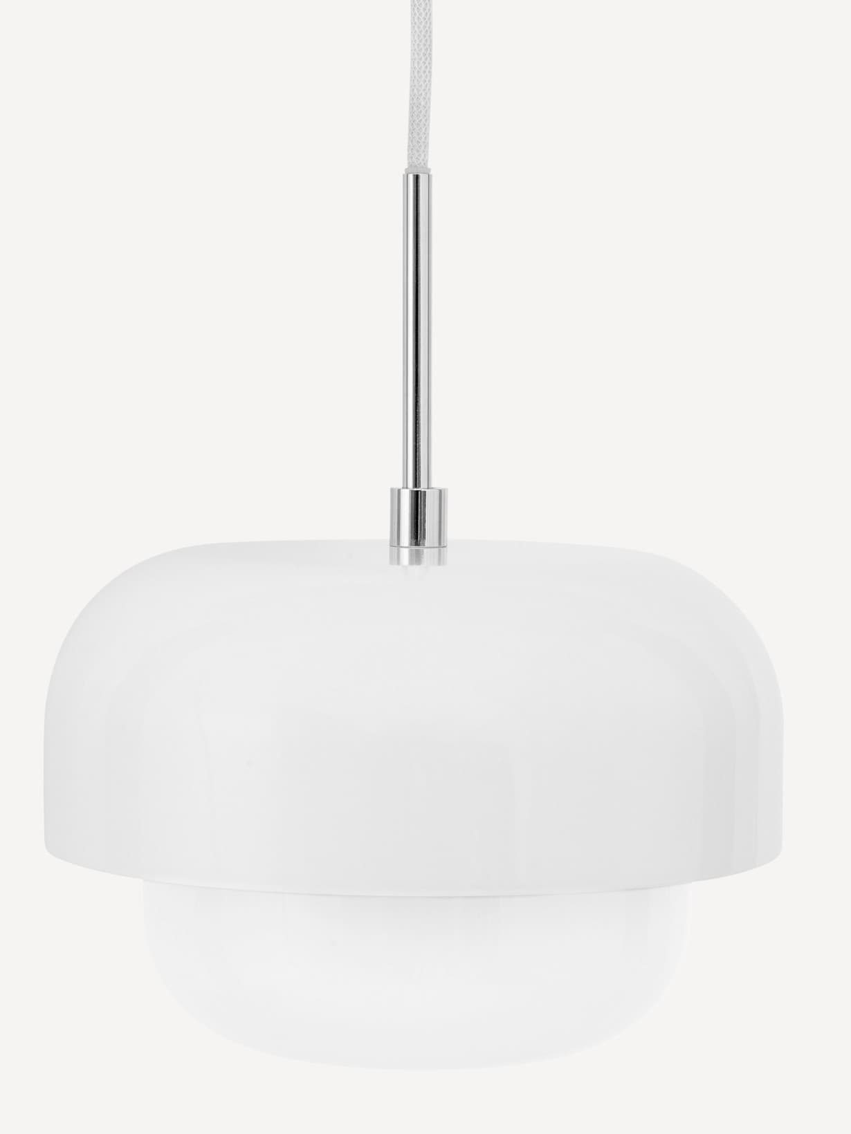 Suspension en verre et métal, Haipot Blanc  - DYBERG 