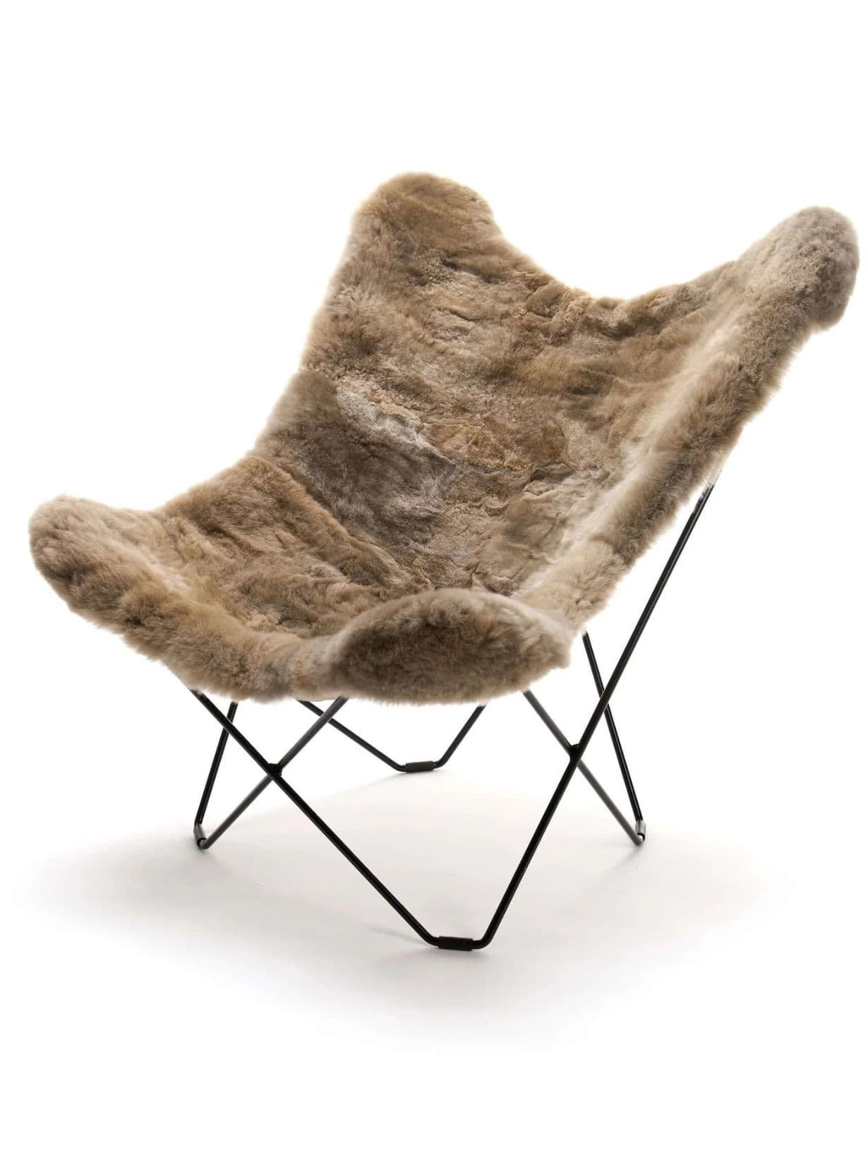 Fauteuil Papillon en Alpaga, Mariposa, Champagne foncé  - WEICH 