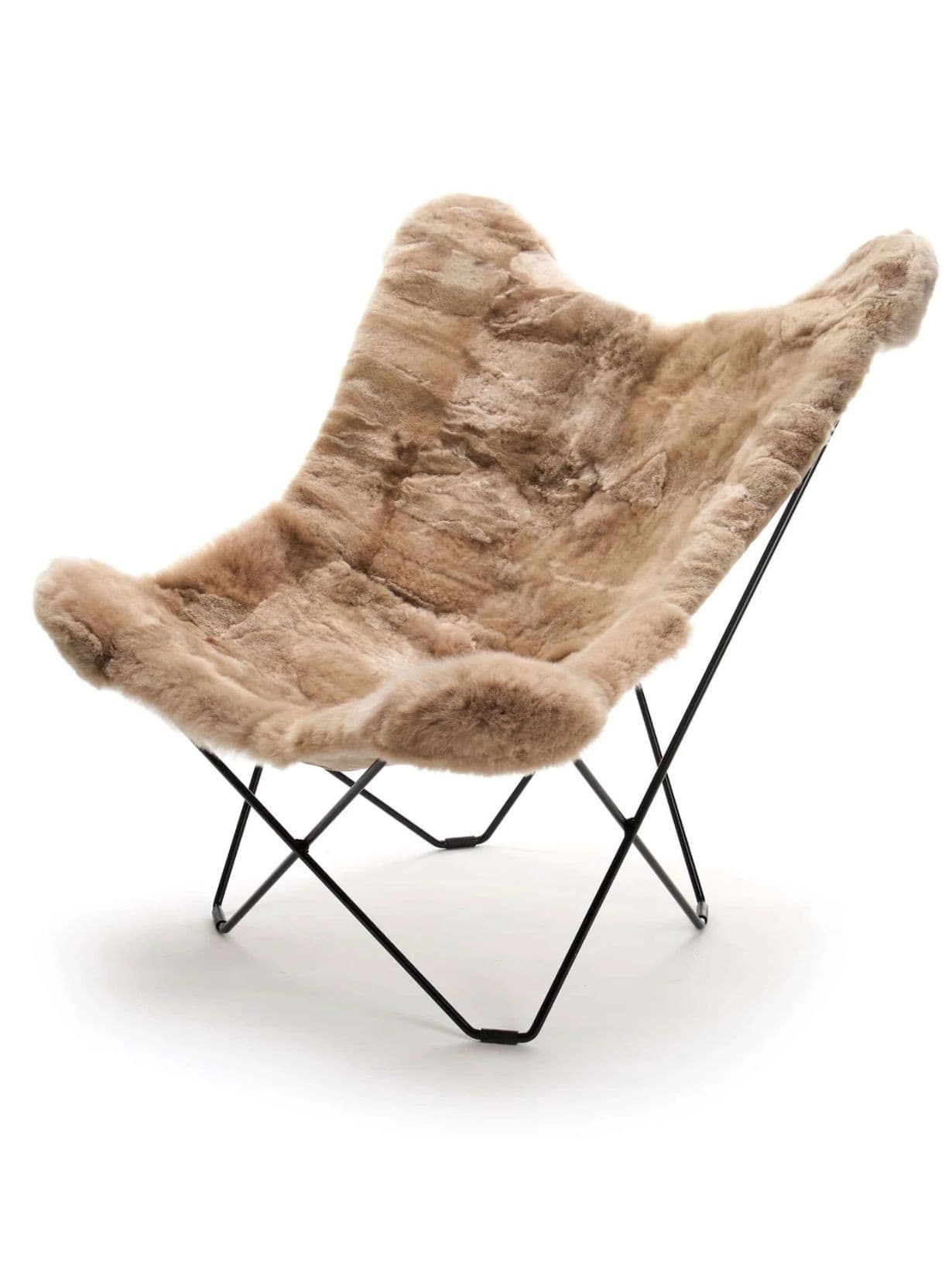 Fauteuil Papillon en Alpaga, Mariposa, Taupe  - WEICH 