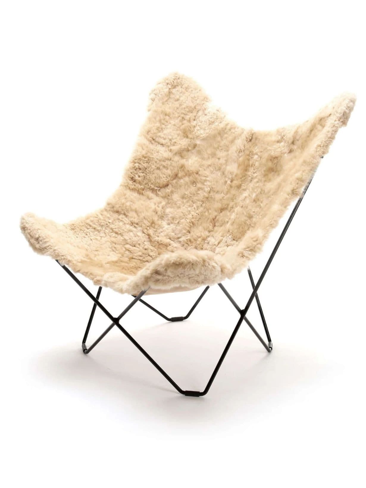 Fauteuil Papillon en Alpaga, Mariposa, Champagne  - WEICH 