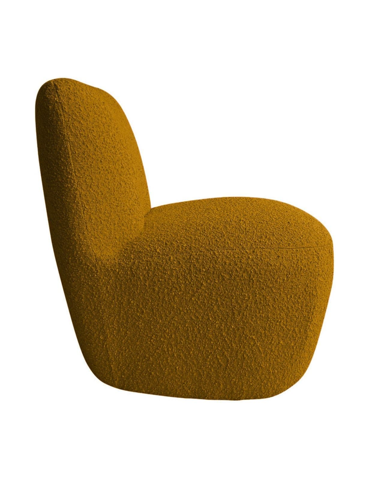 Fauteuil en tissu bouclette, Eve doudou Ocre  - MBS DESIGN COLLECTION 