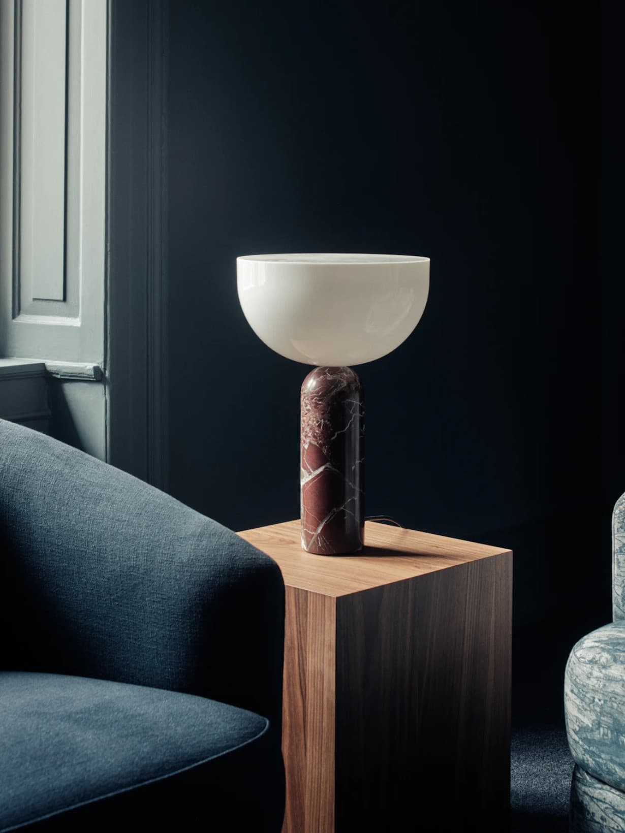 Lampe de table en marbre Large, Kizu Rosso Levanto Marble  - New Works 