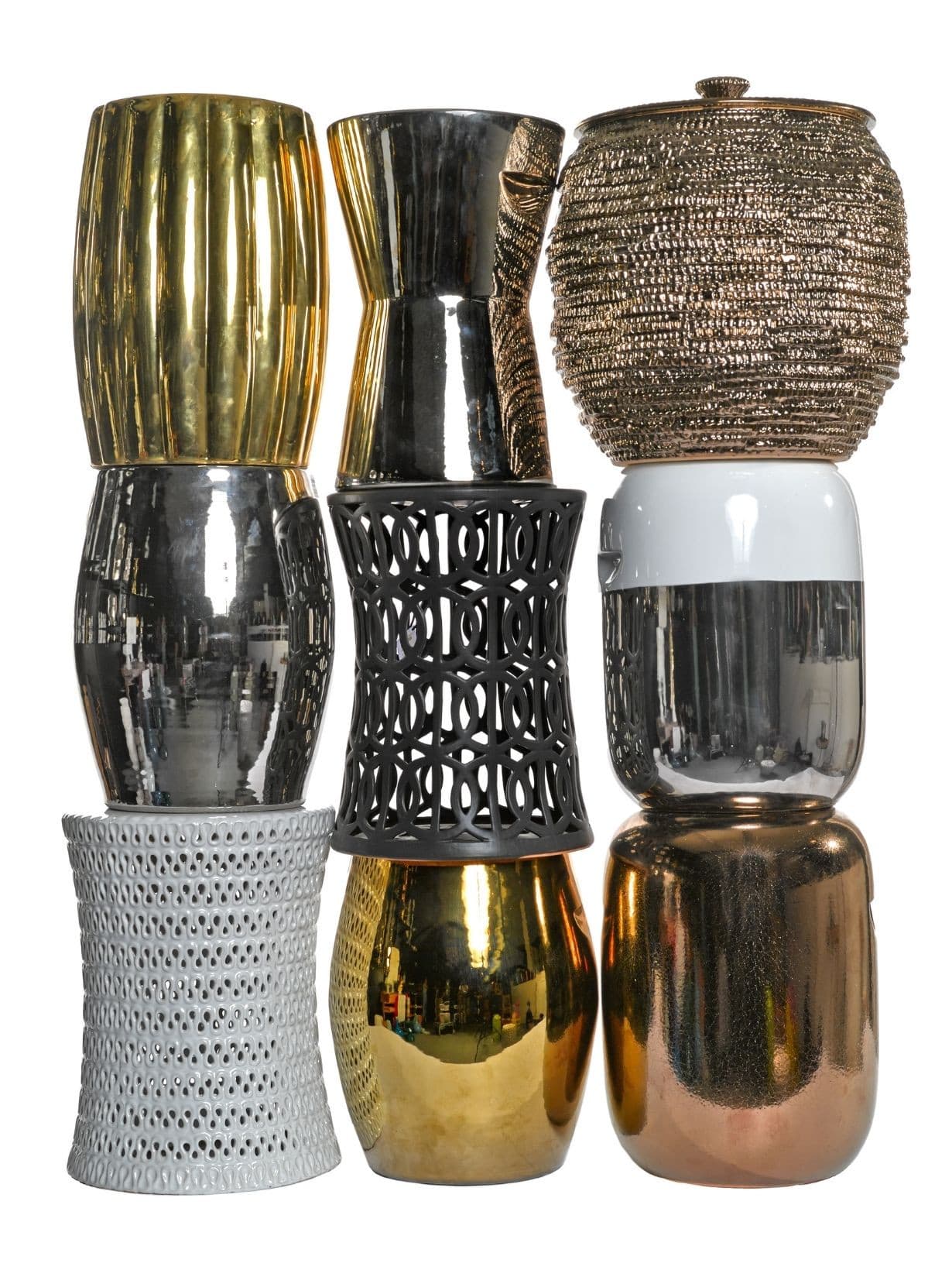 Tabouret en céramique doré, Anouk   - Pols Potten 