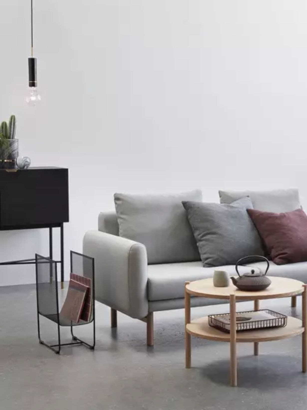 Suspension en marbre et laiton, Knut Noir  - Hübsch 