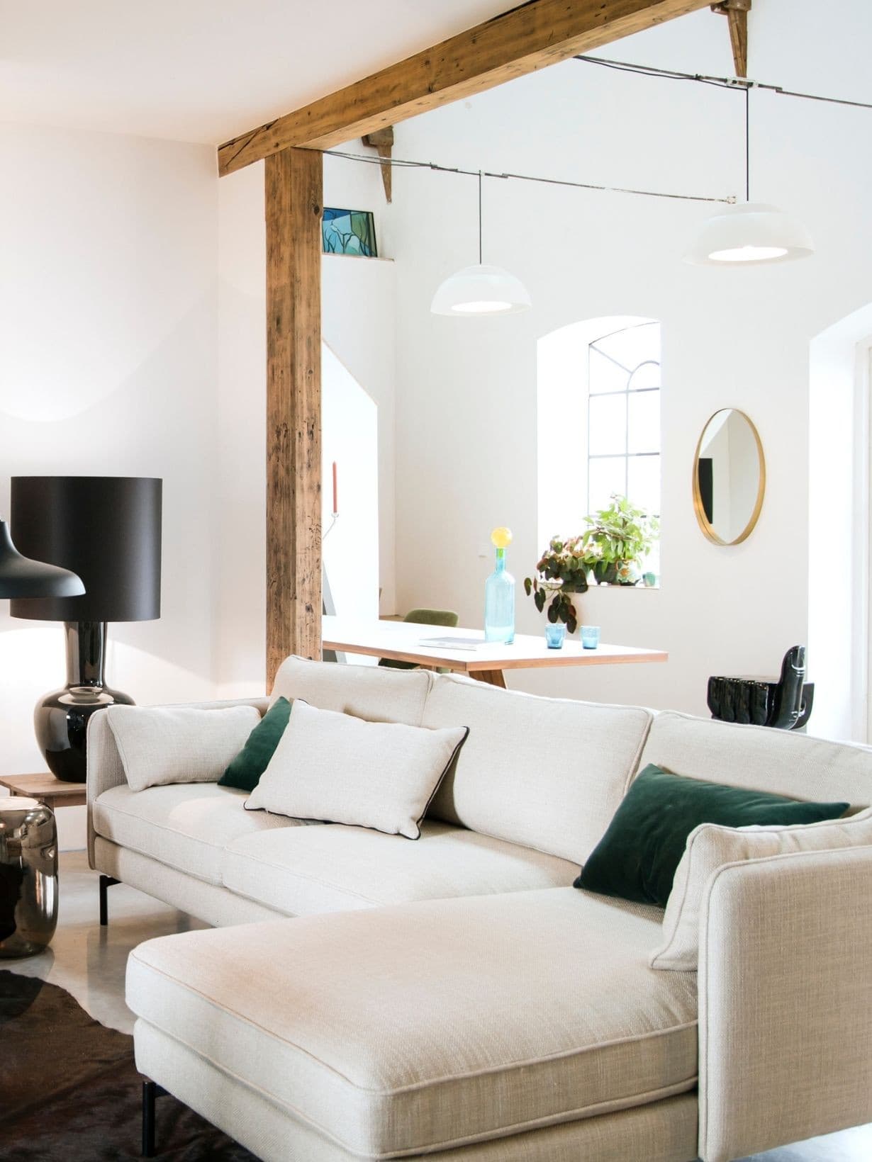 Canapé d'angle 3 places en tissu beige, Sofa PPno.2   - Pols Potten 