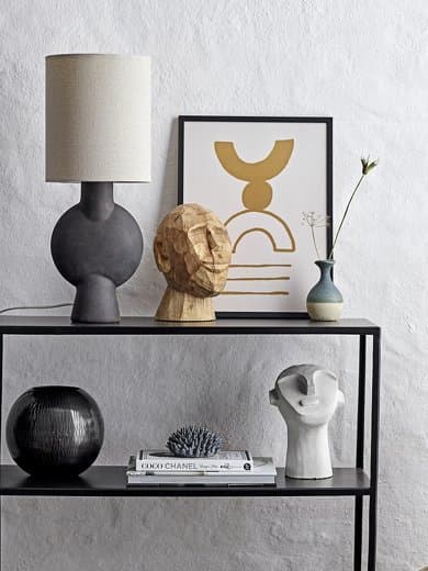 Statuette blanche en ciment, Indo Déco Moaï   - Bloomingville 