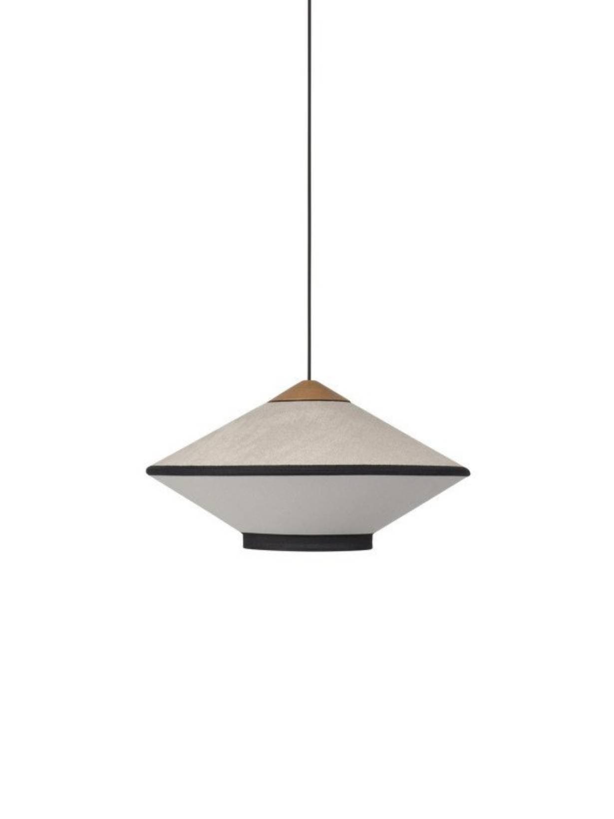 Suspension en velours et bambou, Cymbal S Beige  - Forestier 