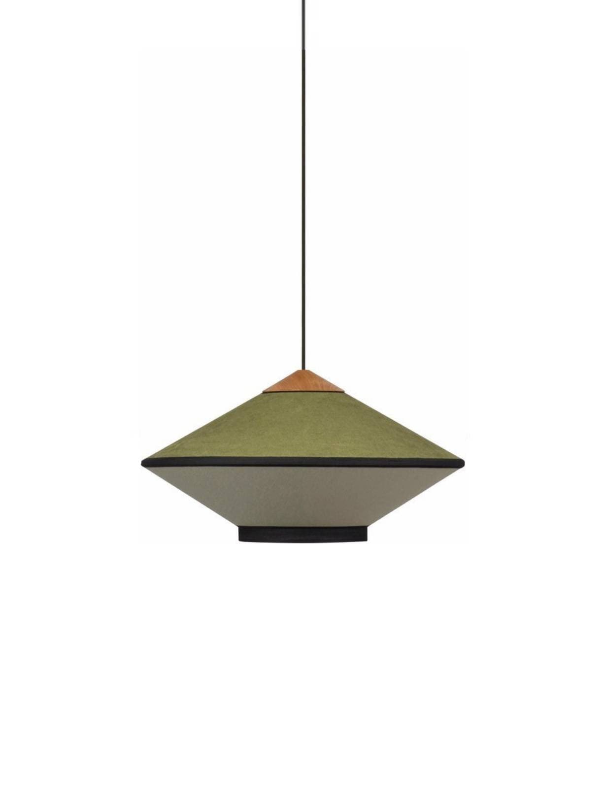 Suspension en velours et bambou, Cymbal S Vert  - Forestier 