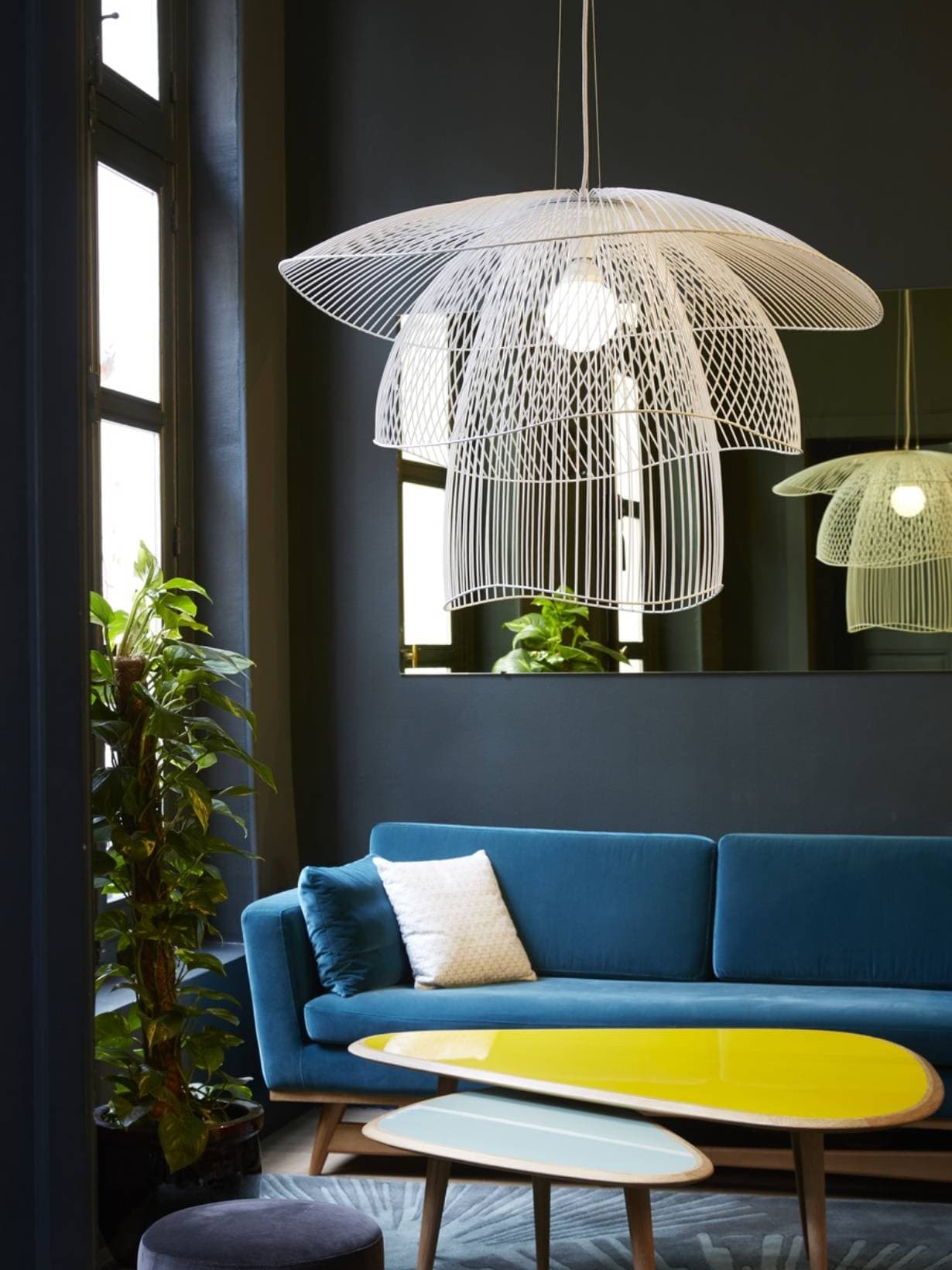 Suspension en métal, Papillon L Blanc  - Forestier 