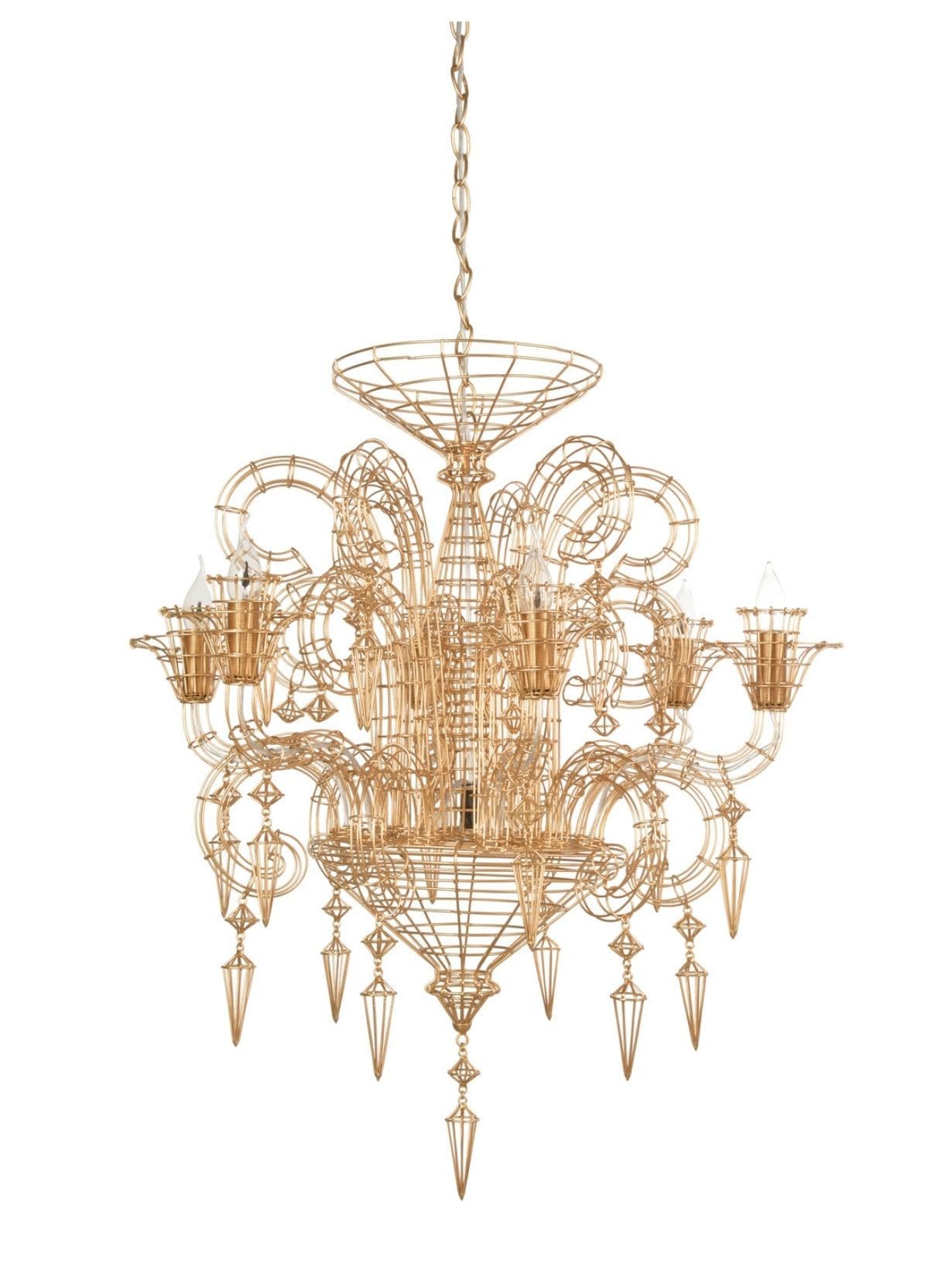 Lustre en métal doré, Gloria   - Forestier 