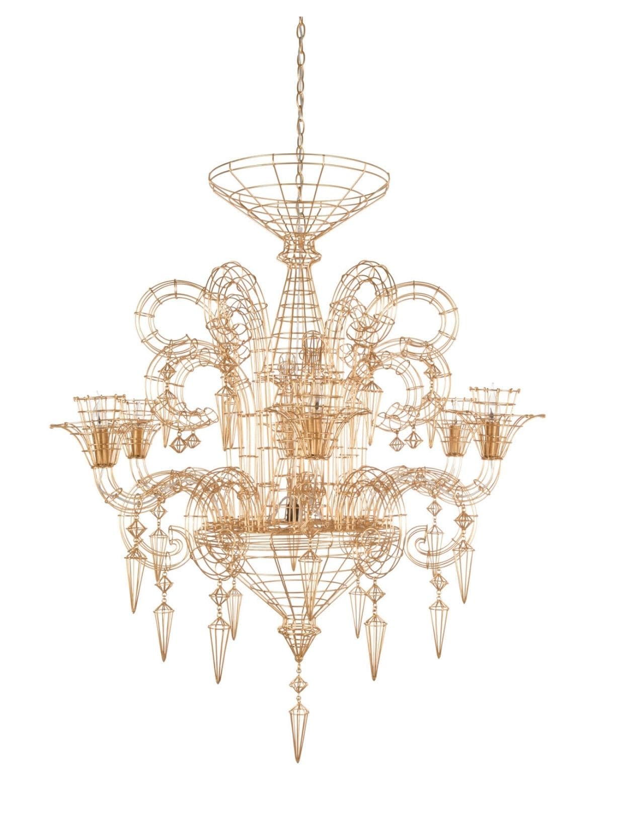 Lustre en métal, Angelus Or  - Forestier 