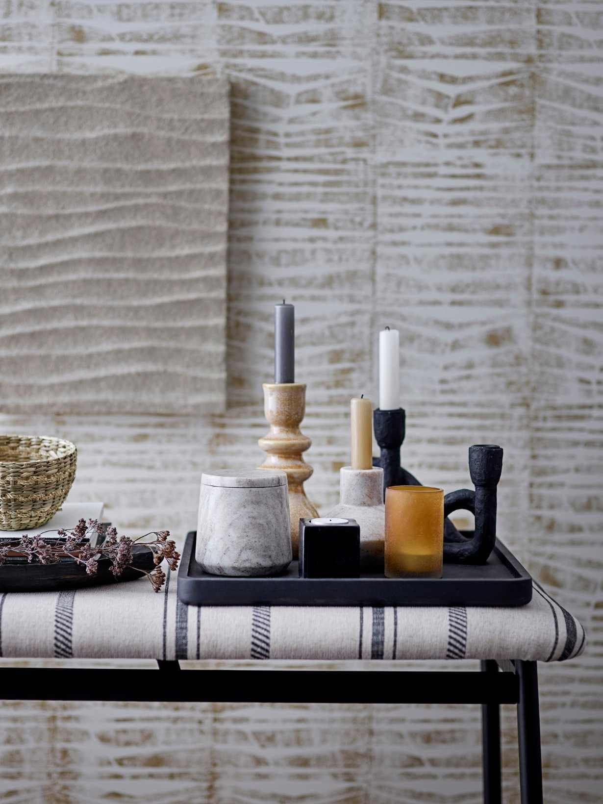 Bougeoir en polyrésine noir, Mashel   - Bloomingville 