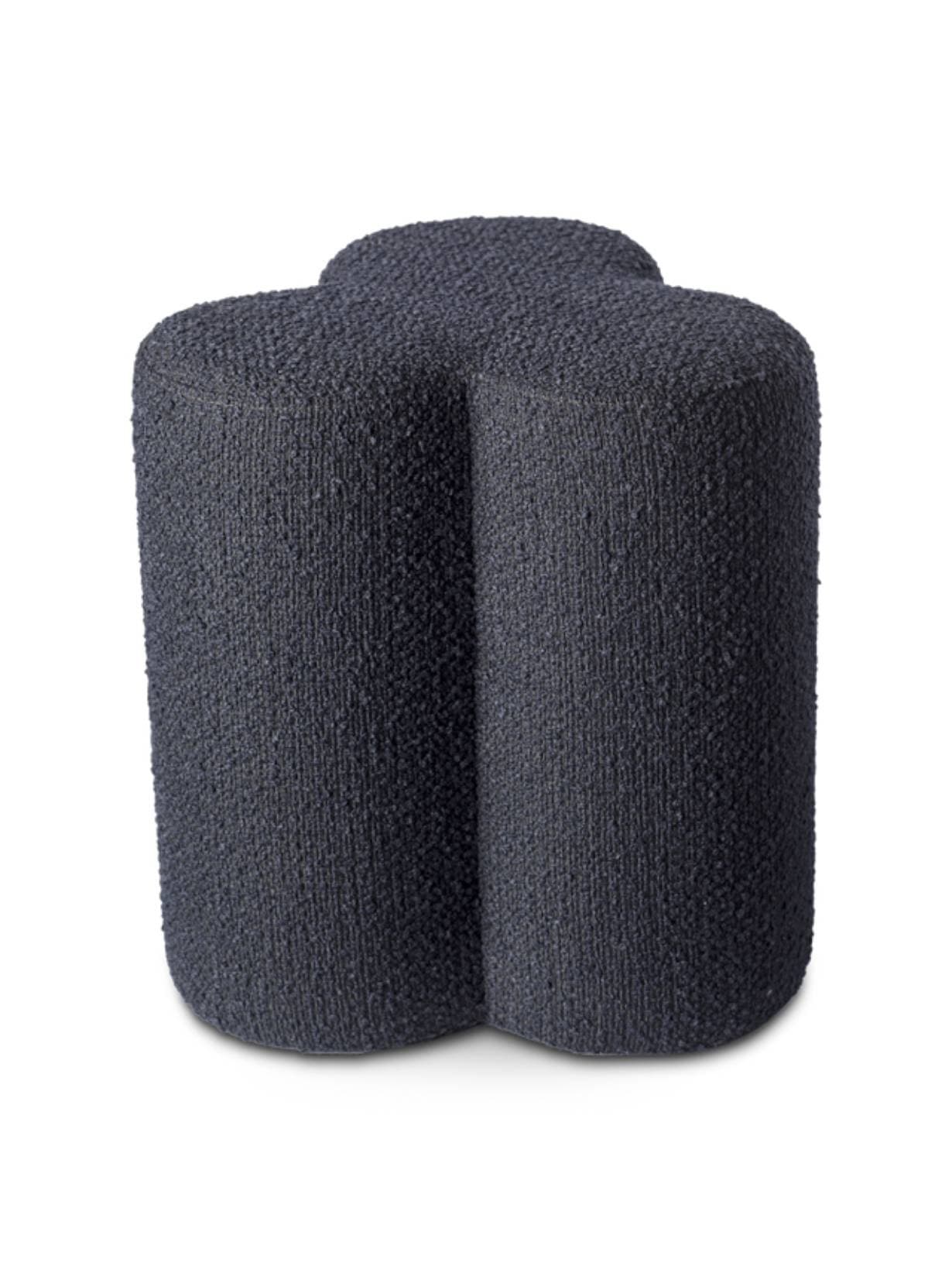Tabouret en tissu bouclé, Clover Bleu foncé  - Pols Potten 