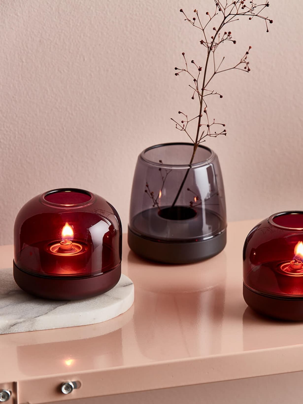 Bougeoir en aluminium, Glow 08 Violet  - Kooduu 