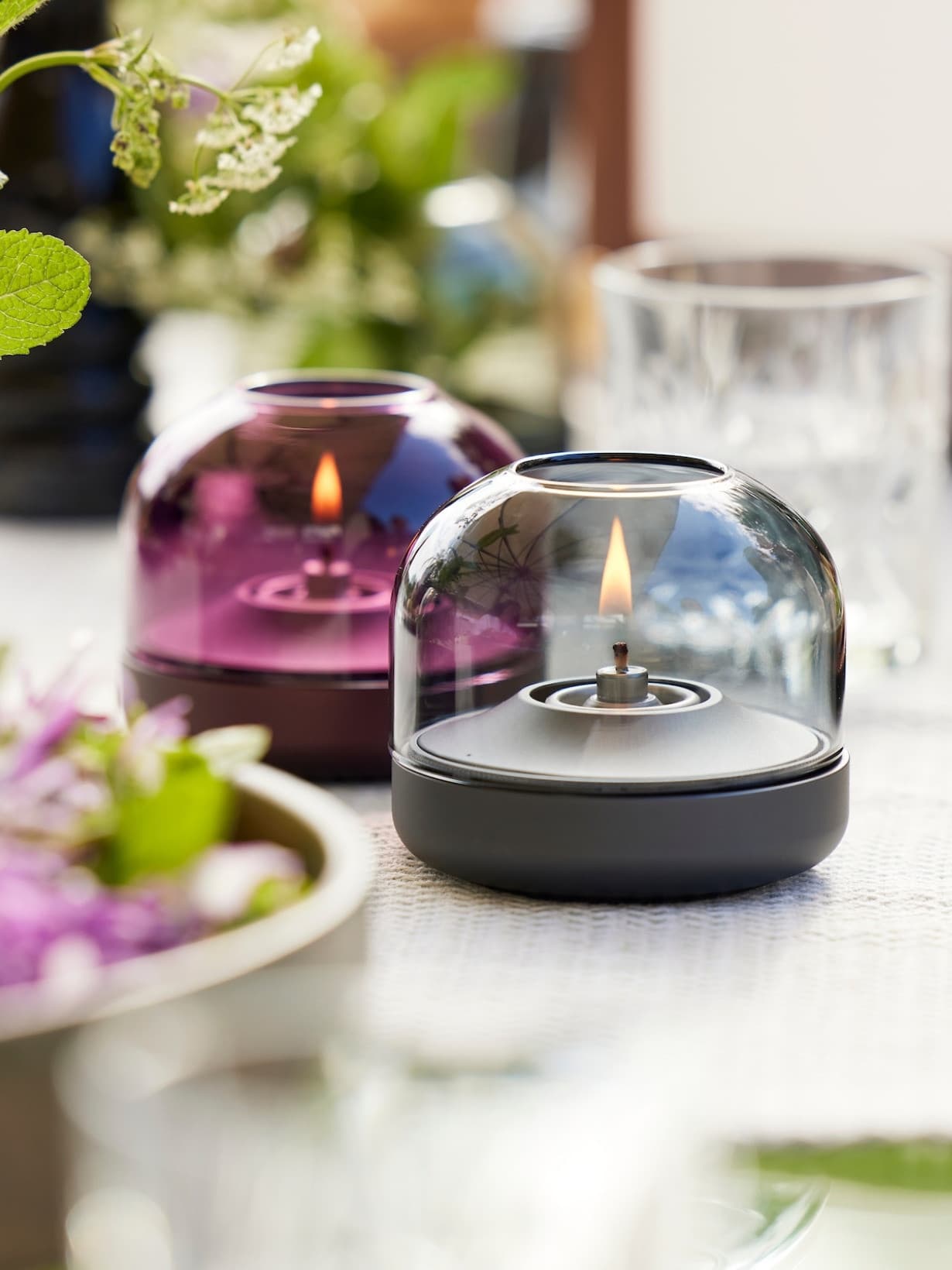 Bougeoir en aluminium, Glow 08 Gris fumé  - Kooduu 