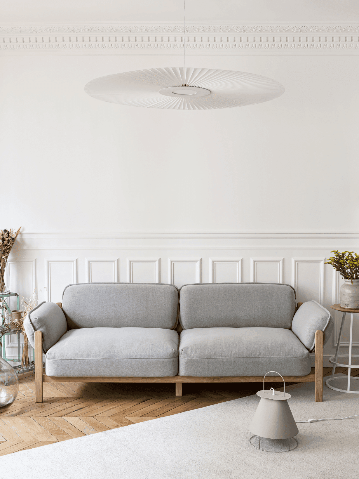 Suspension en tissu plissé, Carmen Ø120cm Blanc  - Hartô 