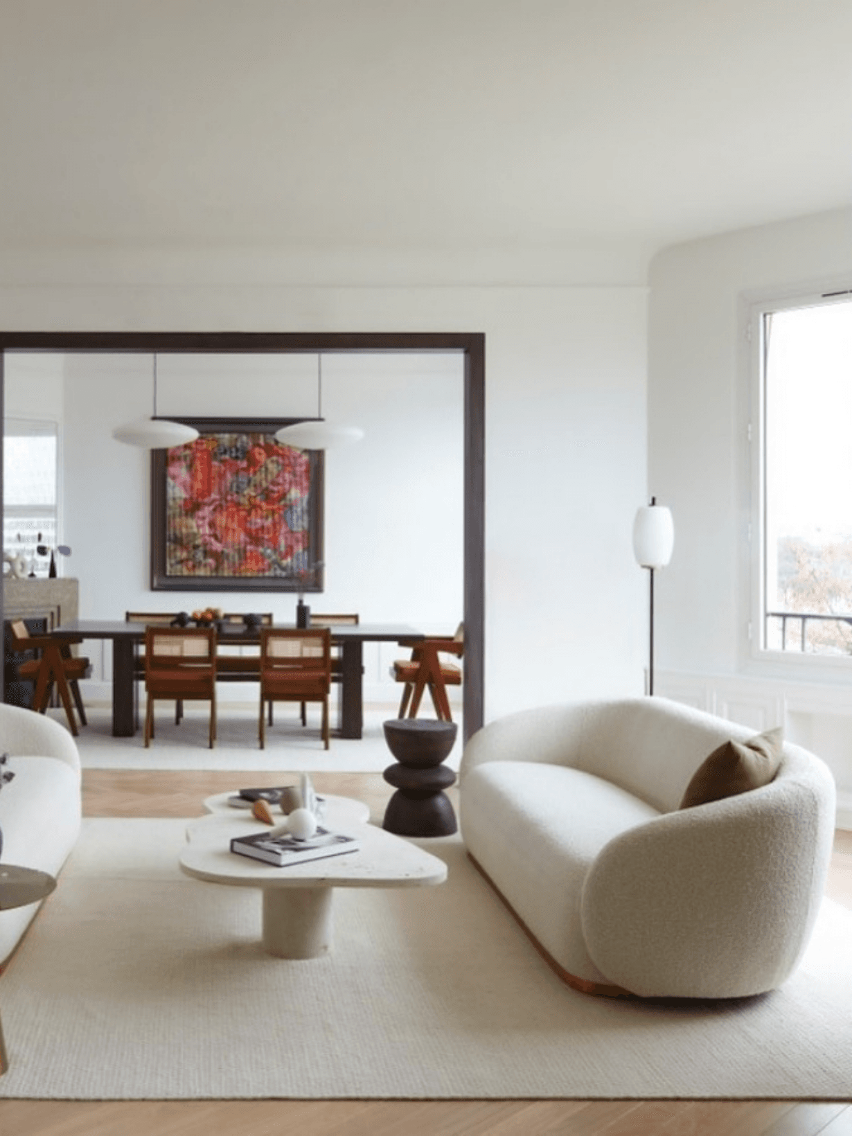 Canapé 3 places bouclé crème, Brice   - Eichholtz 