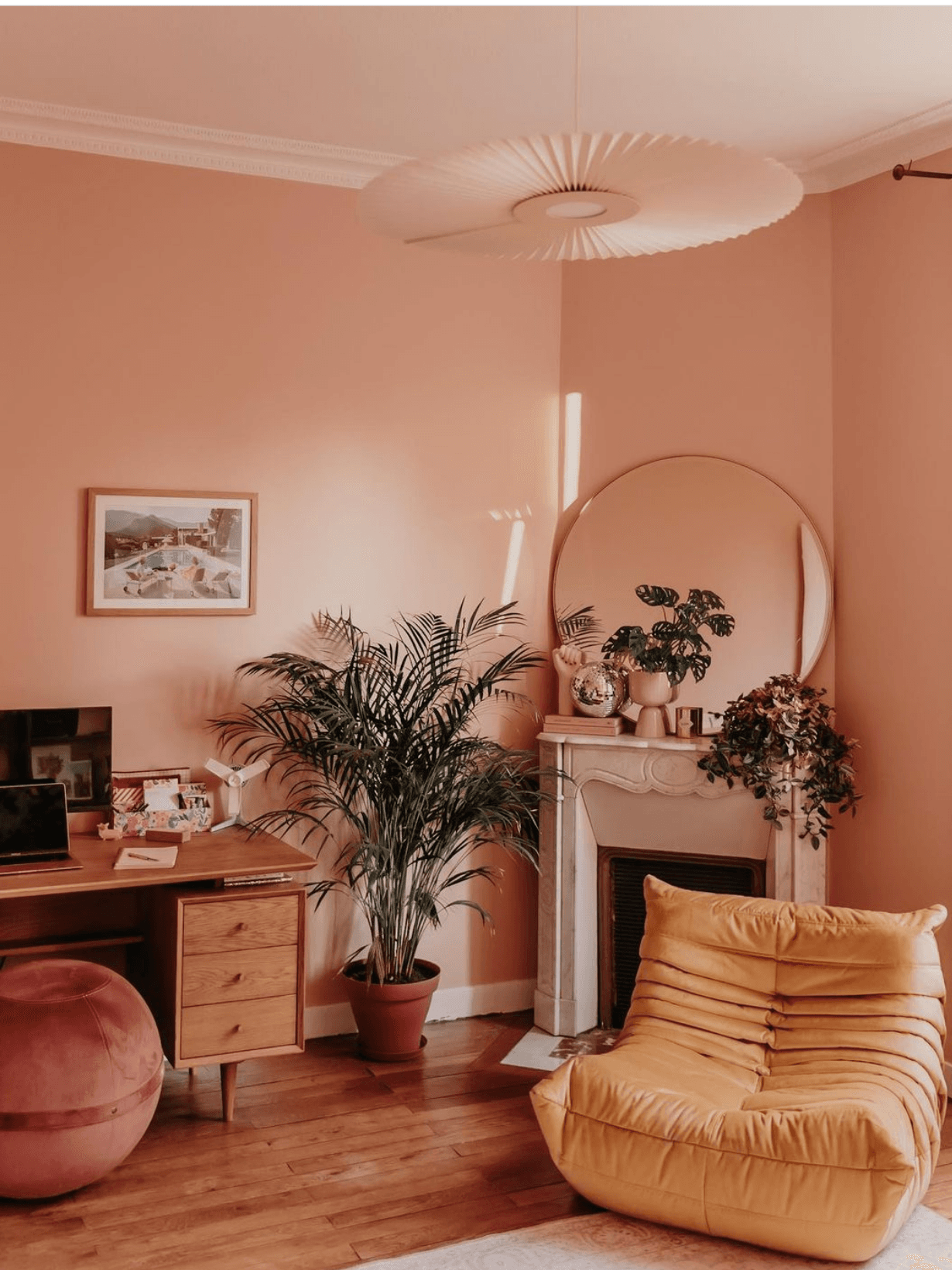 Suspension en tissu plissé, Carmen Ø120cm Sable   - Hartô 