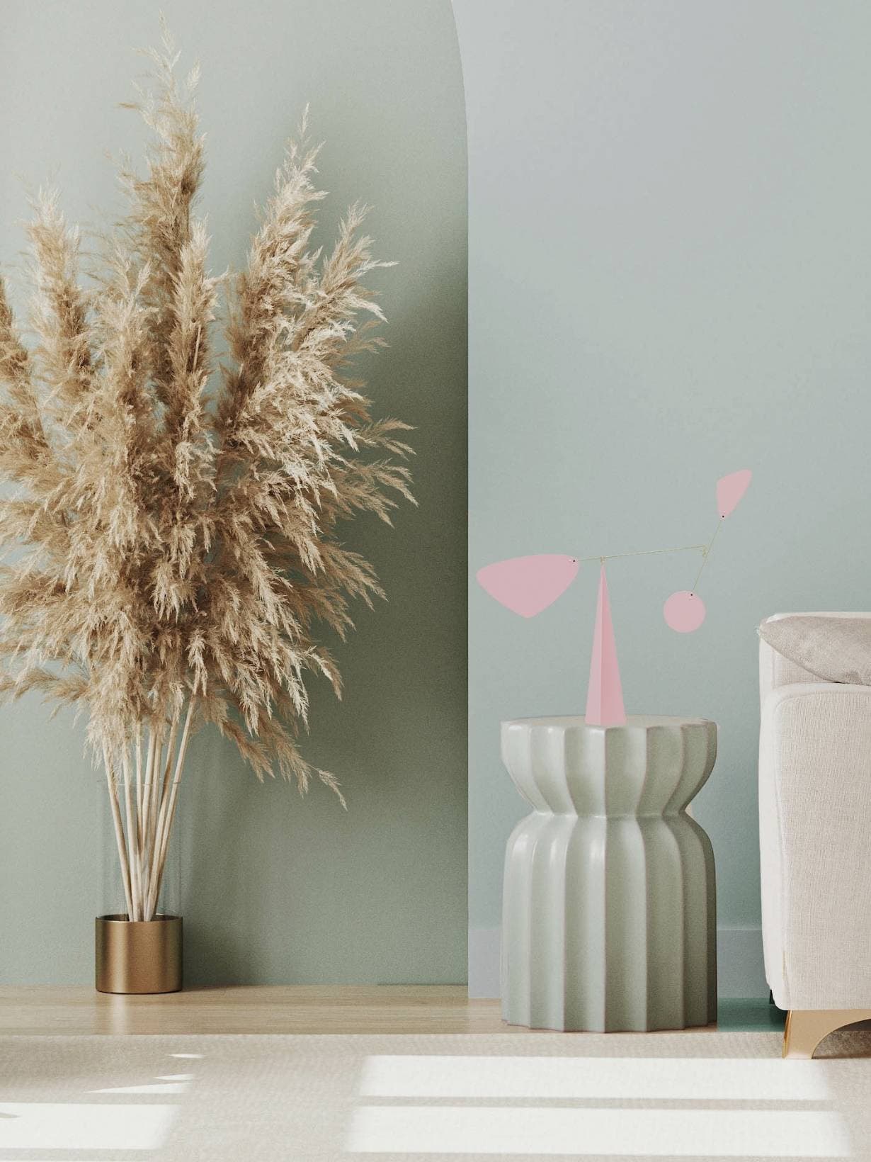 Mobile debout en aluminium rose, Fiji   - VOLTA 