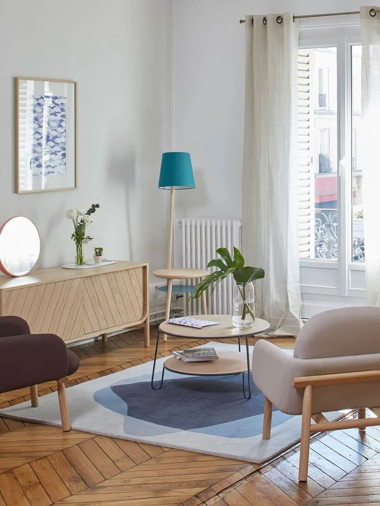 Tapis en laine gris et bleu, Serge   - Hartô 