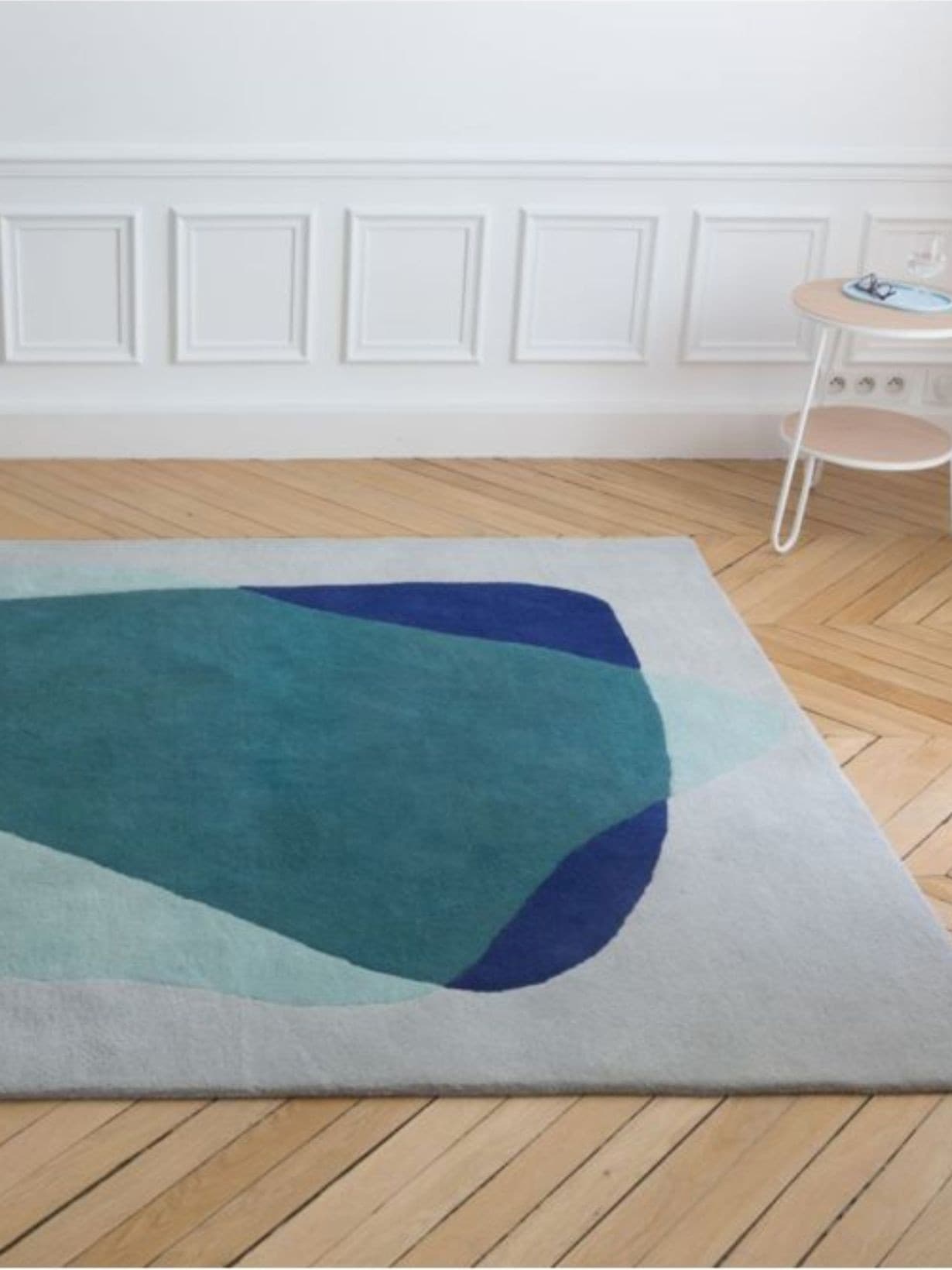 Tapis en laine vert et bleu, Serge   - Hartô 