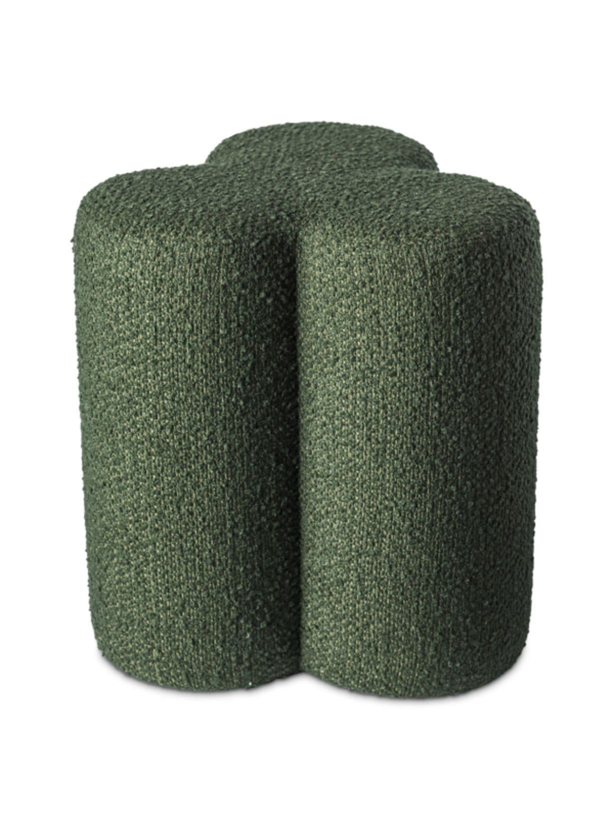 Tabouret en tissu bouclé, Clover Vert  - Pols Potten 