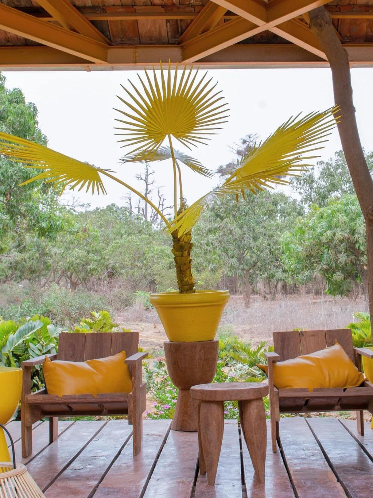 Tabouret en bois naturel, Senofo   - Pols Potten 