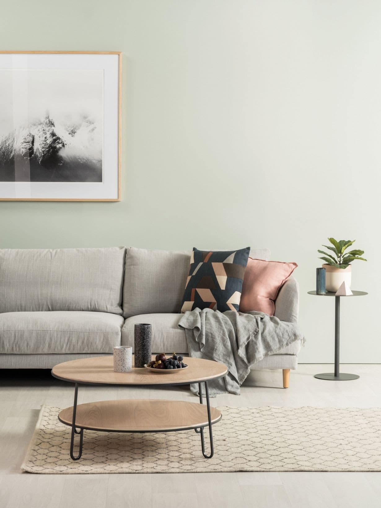 Table basse en chêne, Eugénie Taille S Chêne / Gris  - Hartô 