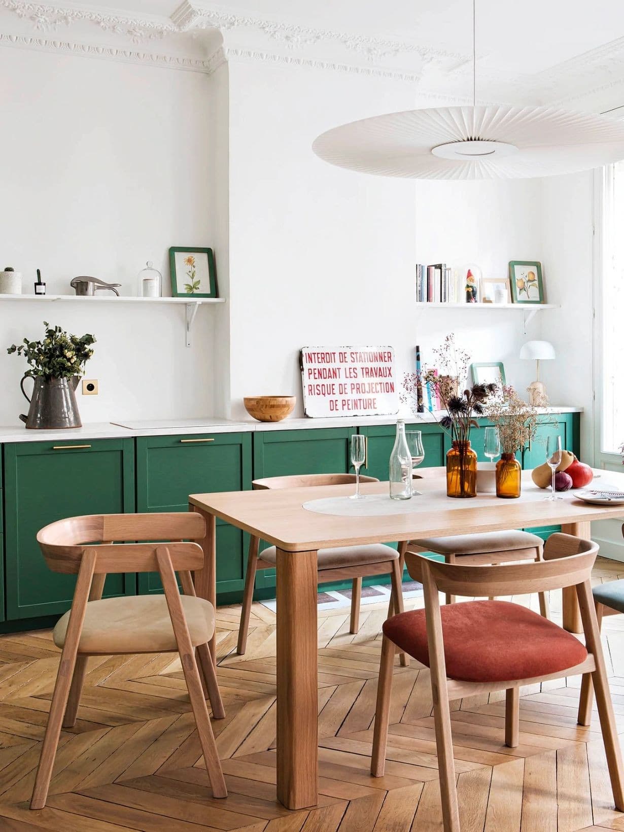 Suspension en tissu plissé, Carmen Ø50cm Blanc  - Hartô 