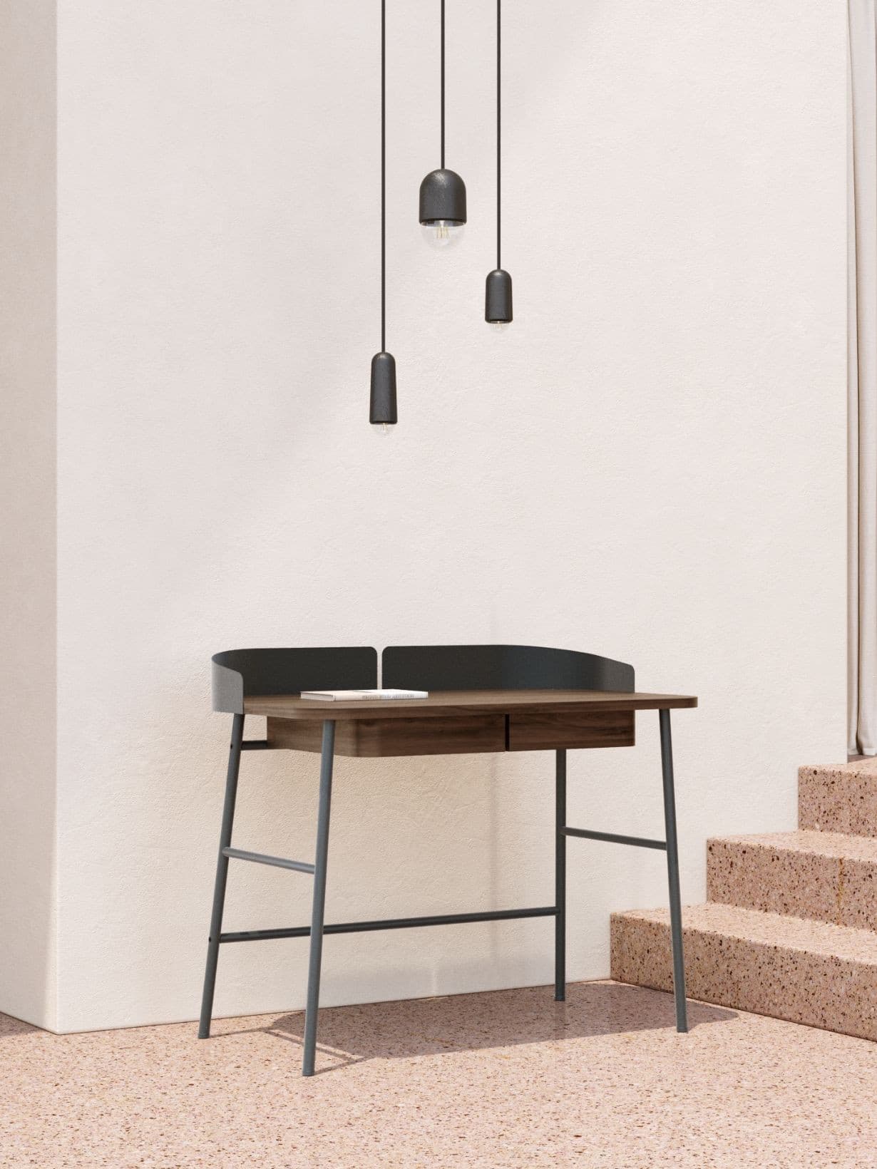 Suspension longue en chêne, Luce taille S Chêne noir  - Hartô 