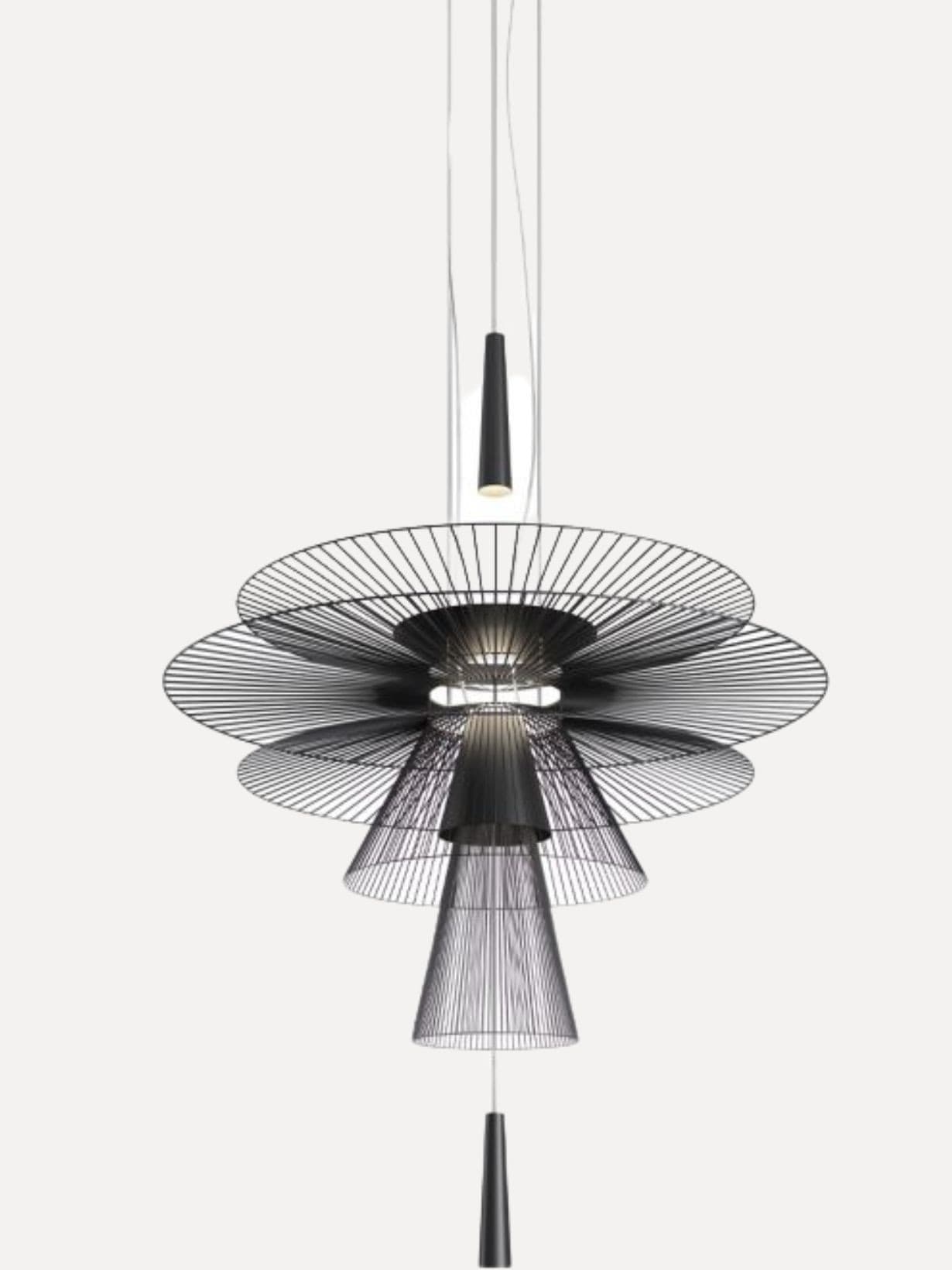 Suspension géométrique en métal noir ou doré, Gravity Noir  - Forestier 