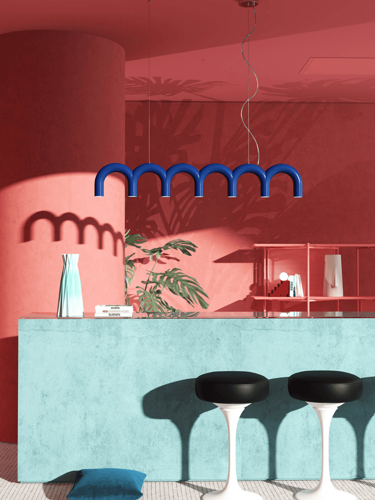 Suspension 7 piliers, Arche Straight bleu cobalt  - Oblure 