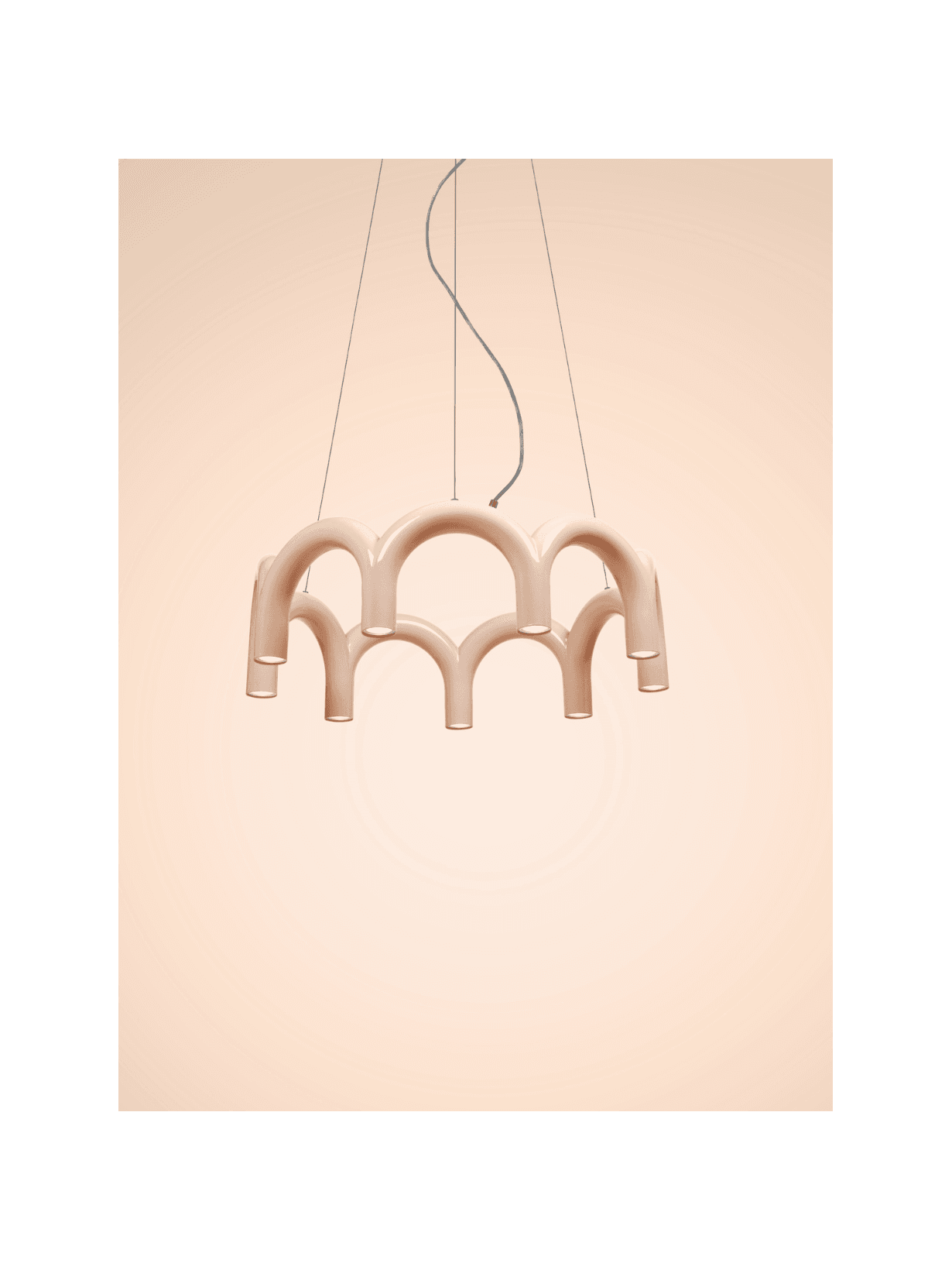 Suspension 9 piliers lumineux, Arche Cercle Nude  - Oblure 